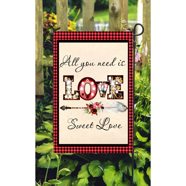 Flags Galore Decor and More All You Need Is Love 2Sided Polyester 18 x